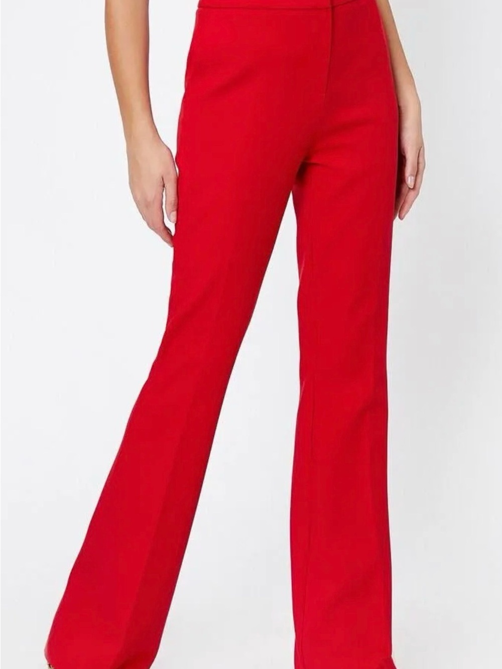 Koton Red Flare Dress Pants EUR 36 High Waist Stretch Trousers